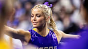LSU Tigers gymnast Olivia Dunne warms up against the Florida Gators before the meet at Exactech Arena at the Stephen C. O'Connell Center in Gainesville, FL on Friday, February 23, 2024. 