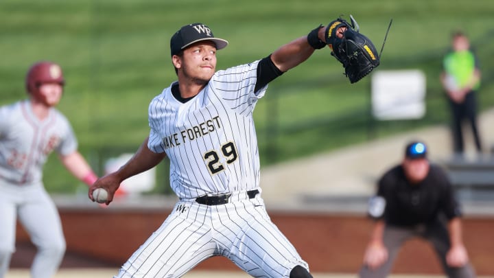 Wake Forest pitcher Chase Burns