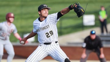 Wake Forest pitcher Chase Burns