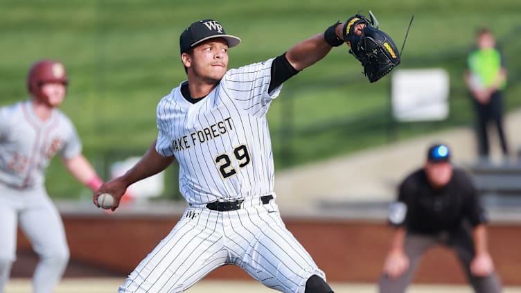 Wake Forest pitcher Chase Burns