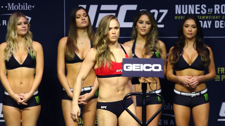 Ronda Rousey during weigh ins for UFC 207 at T Mobile Arena. Ronda Rousey during weigh ins for UFC 207 at T Mobile Arena.