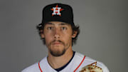 Feb 23, 2023; West Palm Beach, FL, USA; Houston Astros pitcher Jayden Murray (72) poses for a portrait during photo day at The Ballpark of the Palm Beaches. 