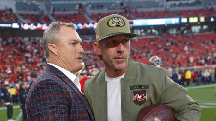 San Francisco 49ers general manager John Lynch (L) and head coach Kyle Shanahan (R)