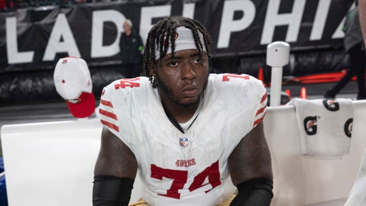 San Francisco 49ers offensive lineman Spencer Burford (74)