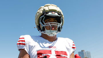 San Francisco 49ers defensive lineman Sebastian Valdez (55)