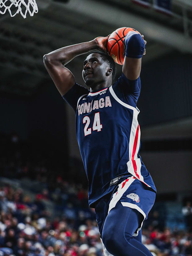 Gonzaga center Ismaila Diagne during the 2024 Kraziness in the Kennel.