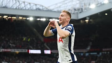 Dejan Kulusevski celebrates his goal at Old Trafford 