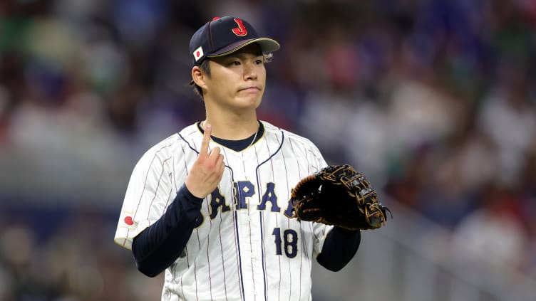 Team Japan pitcher Yoshinobu Yamamoto