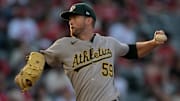Athletics starting pitcher Jeffrey Springs (58) is excited to see his former Tampa Bay Rays teammates this week.