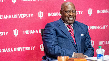 Indiana University Board of Trustees Chairperson Quinn Buckner smiles during the university's trustee meeting at Henke Hall at Memorial Stadium at Indiana University Bloomington Campus on Friday, June 14, 2024.