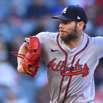 Atlanta Braves' Chris Sale arguably pitched his most impressive game of the season when he faced the Los Angeles Dodgers on Saturday night. Mandatory Credit: Jonathan Hui-Imagn Images