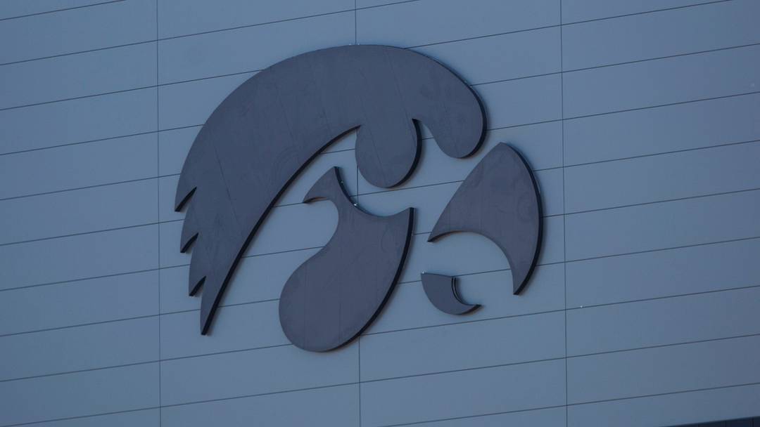 A Tigerhawk logo is pictured on the back of the north end zone scoreboard, Wednesday, July 24, 2019, at Kinnick Stadium in Iowa City, Iowa.

190724 Kinnick 002 Jpg