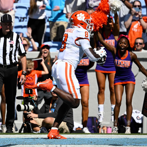 Clemson Tigers running back Adam Randall scored two touchdowns against North Carolina.