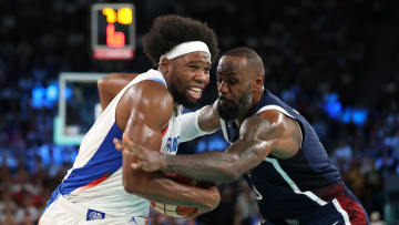 Guerschon Yabusele and LeBron James, Paris Olympics