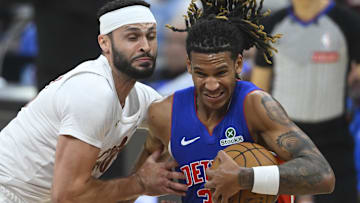 Oct 14, 2025; Cleveland, Ohio, USA; Detroit Pistons forward Bobi Klintman (34) : David Richard-Imagn Images