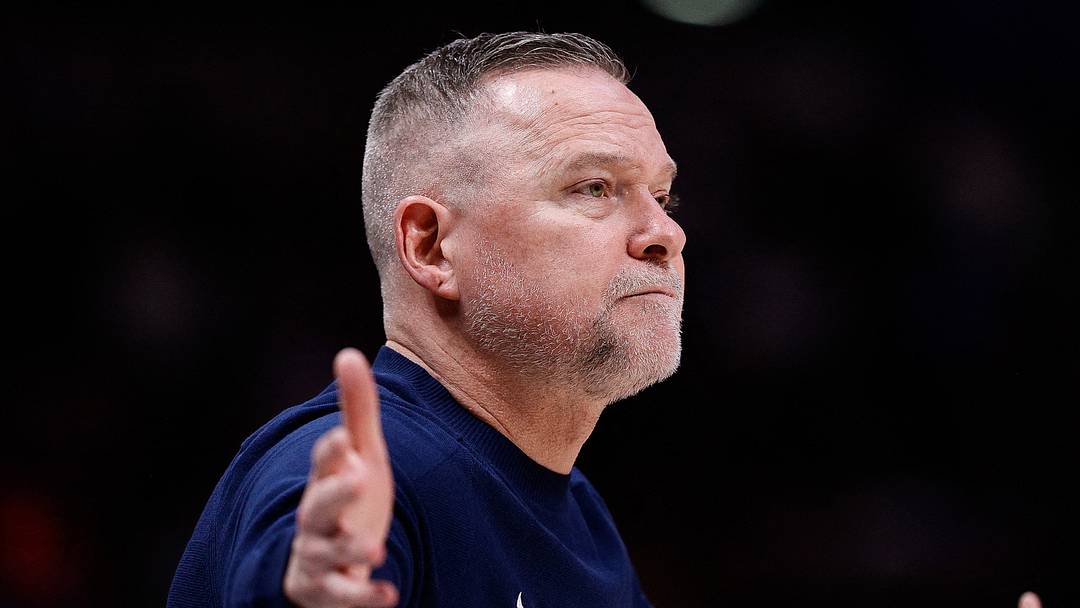 Feb 10, 2025; Denver, Colorado, USA; Denver Nuggets head coach Michael Malone in the first quarter against the Portland Trail Blazers at Ball Arena. Mandatory Credit: Isaiah J. Downing-Imagn Images