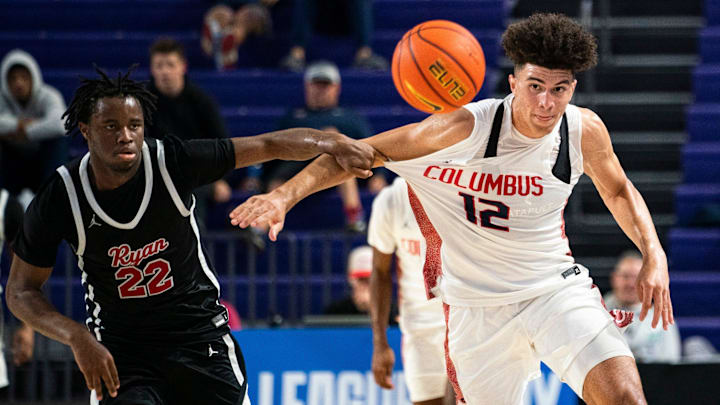 Duke basketball recruiting target Cameron Boozer (12) during the 50th annual City of Palms Classic at Suncoast Credit Union Arena in Fort Myers