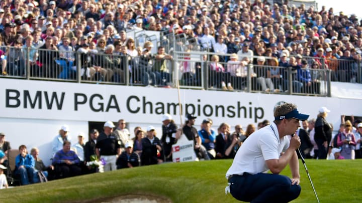 Luke Donald lines up a putt during the 2011 BMW PGA Championship held at Wentworth Golf Club. Luke Donald lines up a putt during the 2011 BMW PGA Championship held at Wentworth Golf Club.