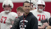 Wisconsin head football coach Luke Fickell is shown during spring football practice Thursday, April 3, 2025 in Madison, Wisconsin.