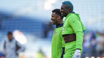 Russell Wilson & DK Metcalf during their Seahawk days