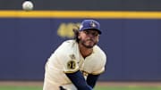 Milwaukee Brewers pitcher Freddy Peralta (51) pitches during the first inning of the National League Division Series game against the Chicago Cubs on Saturday October 4, 2025 at American Family Field in Milwaukee, Wisconsin.