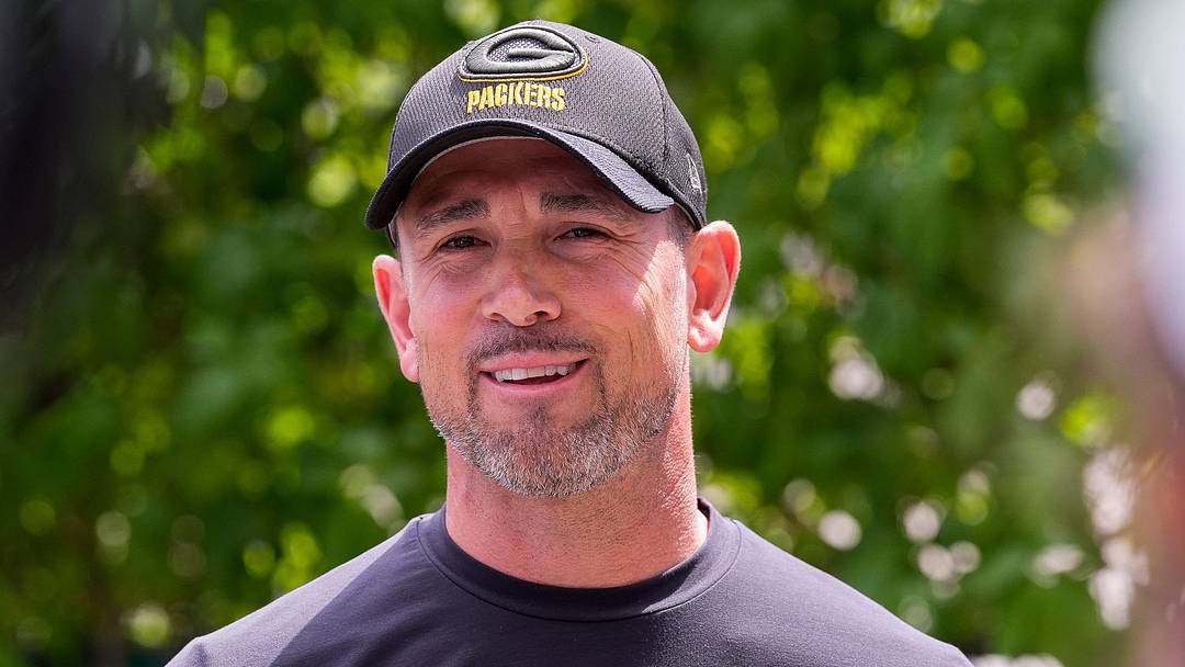 Green Bay Packers head coach Matt LaFleur speaks to the media