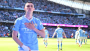 Phil Foden scored twice for Man City in the first half