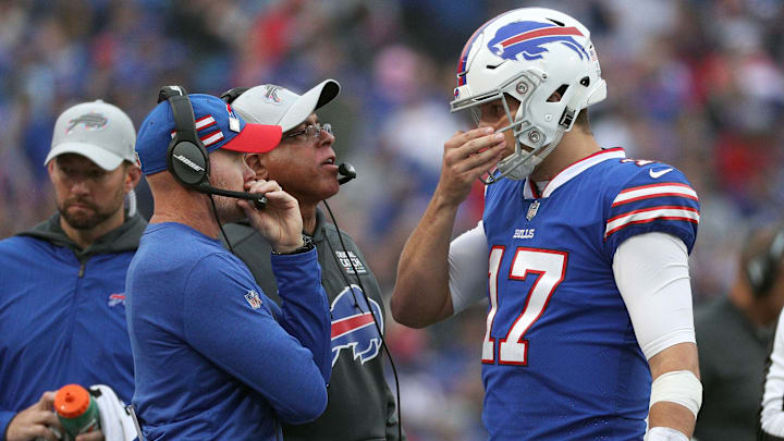 Bills head coach Sean McDermott and quarterback Josh Allen. Bills head coach Sean McDermott and quarterback Josh Allen.