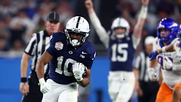 Penn State football running back Nicholas Singleton rushes for a touchdown against the Boise State Broncos during Fiesta Bowl
