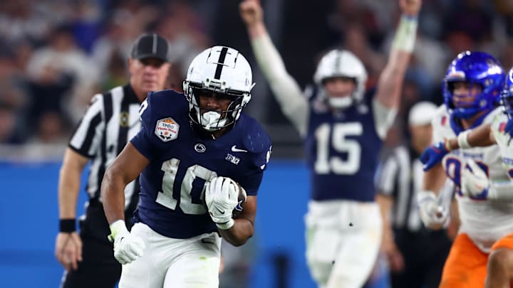 Penn State football running back Nicholas Singleton rushes for a touchdown against the Boise State Broncos during Fiesta Bowl