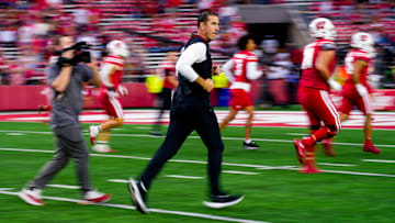 Wisconsin Badgers head coach Luke Fickell runs off the field after losing to the Ohio State Buckeyes after the game at Camp Randall Stadium on Saturday, Oct. 18, 2025 in Madison, Wisconsin.