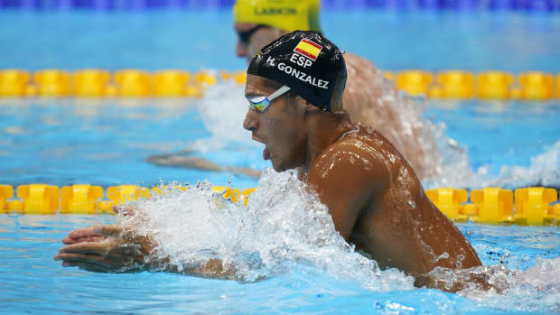 Hugo Gonzalez (ESP) in the men's 200m individual medley heats during the Tokyo 2020 Olympic Summer 