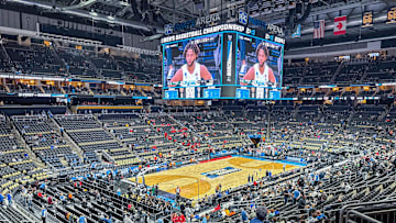 Fans file inside PPG Paints Arena ahead of the Round of 32 game between NC State and Oakland during the NCAA Men's March Madness tournament on March 23, 2024 in Pittsburgh, Pa.
