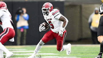 Nov 9, 2024; Nashville, Tennessee, USA;  South Carolina Gamecocks running back Raheim Sanders (5) runs the ball.
