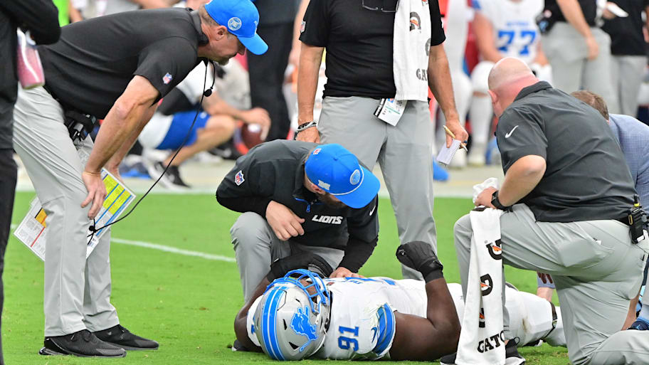Levi Onwuzurike is out for the season after undergoing ACL surgery. | Matt Kartozian-Imagn Images