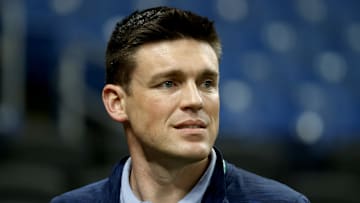 Oct 7, 2021; St. Petersburg, Florida, USA; Tampa Bay Rays general manager Erik Neander before game one of the 2021 ALDS at Tropicana Field. 