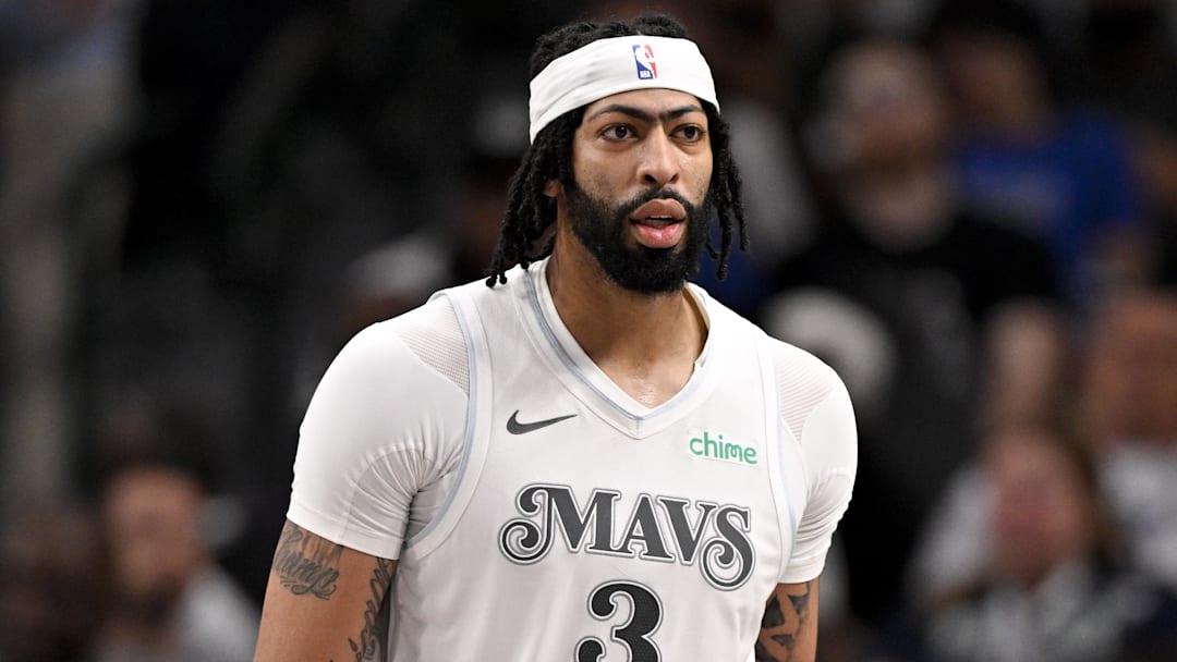 Feb 8, 2025; Dallas, Texas, USA; Dallas Mavericks forward Anthony Davis (3) in action during the game between the Dallas Mavericks and the Houston Rockets at the American Airlines Center. Mandatory Credit: Jerome Miron-Imagn Images