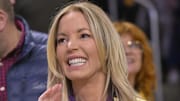 Feb. 10, 2025; Los Angeles, California, USA; Owner and president of the Los Angeles Lakers Jeanie Buss attends the game against the Utah Jazz at Crypto.com Arena.