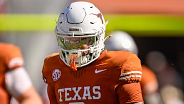 Oct 11, 2025; Dallas, Texas, USA; Texas Longhorns linebacker Anthony Hill Jr. (0) looks on during the game between the Texas Longhorns and the Oklahoma Sooners at the Cotton Bowl.