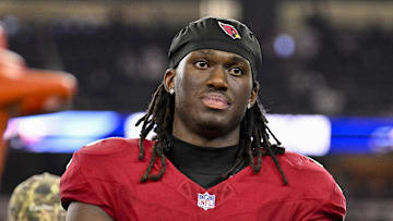 Nov 3, 2025; Arlington, Texas, USA; Arizona Cardinals wide receiver Marvin Harrison Jr. (18) walks off the field after the game between the Dallas Cowboys and the Arizona Cardinals at AT&T Stadium. Mandatory Credit: Jerome Miron-Imagn Images