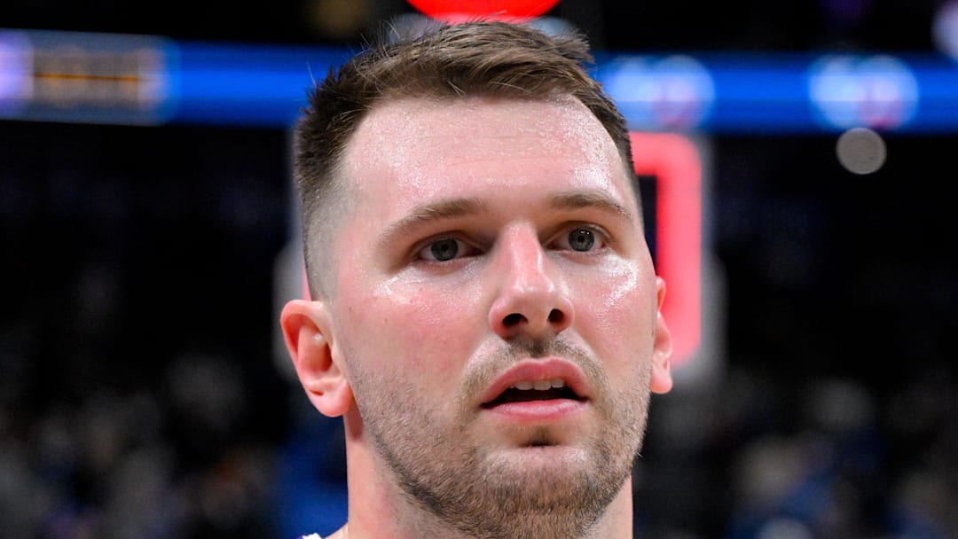 Jan 24, 2026; Dallas, Texas, USA; Los Angeles Lakers guard Luka Doncic (77) walks off the court after the game against the Dallas Mavericks at the American Airlines Center. Mandatory Credit: Jerome Miron-Imagn Images