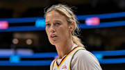 Aug 1, 2025; Dallas, Texas, USA; Indiana Fever guard Sophie Cunningham (8) in action during the game between the Dallas Wings and the Indiana Fever at the American Airlines Center. Mandatory Credit: Jerome Miron-Imagn Images