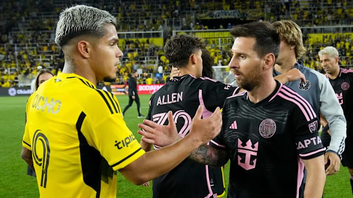Cucho Hernández (left) and Lionel Messi (right) the last time Columbus Crew and Inter Miami faced off in the MLS. Cucho Hernández (left) and Lionel Messi (right) the last time Columbus Crew and Inter Miami faced off in the MLS.