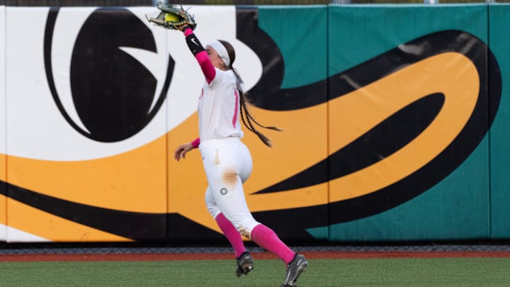  With an RBI triple, an RBI single and a game-inning double play, Kedre Luschar was one of the stars in a 9-0 win over No. 5 UCLA Sunday.