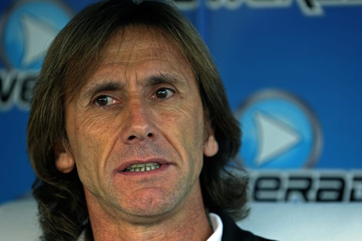 Velez Sarsfield's team coach Ricardo Gar