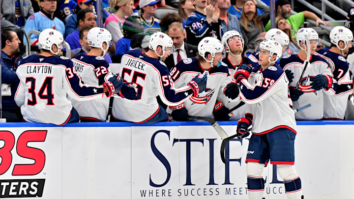 NHL: OCT 01 Preseason Blue Jackets at Blues