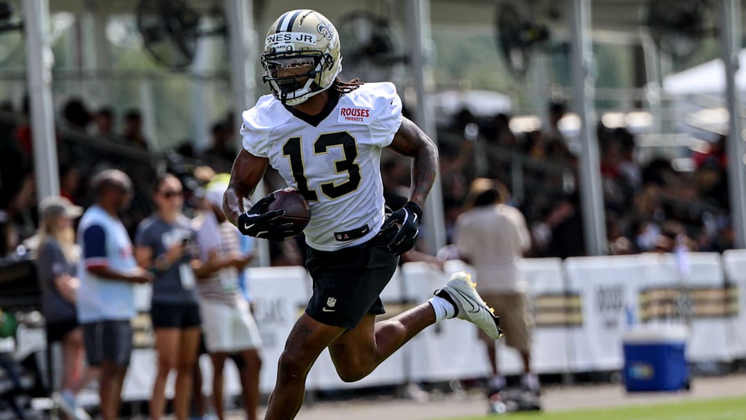 Running back Velus Jones Jr. at New Orleans Saints Training Camp