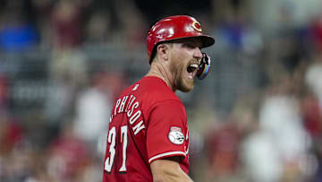 Cincinnati Reds catcher Tyler Stephenson (37) reacts