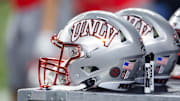 Detailed view of a UNLV Rebels helmet during the Guaranteed Rate Bowl at Chase Field. 