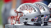 Detailed view of a UNLV Rebels helmet during the Guaranteed Rate Bowl at Chase Field. 